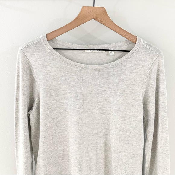 Cyrus Crochet Hem Tunic Sweater Gray Size Small - Picture 2 of 5